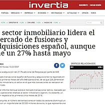 El sector inmobiliario lidera el mercado de fusiones y adquisiciones espaol, aunque cae un 27% hasta mayo